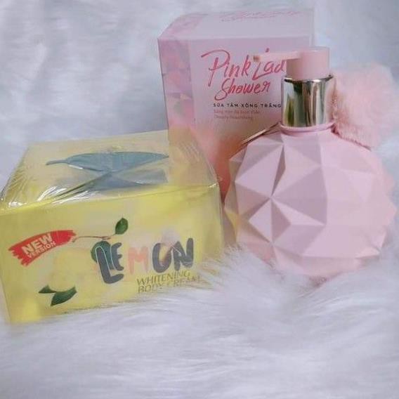 [FREESHIP TOÀN QUỐC] COMBO DƯỠNG TRẮNG DA TOÀN THÂN SỮA TẮM XÔNG TRẮNG PINK LADY SHOWER & KEM BODY LEMON CHANH