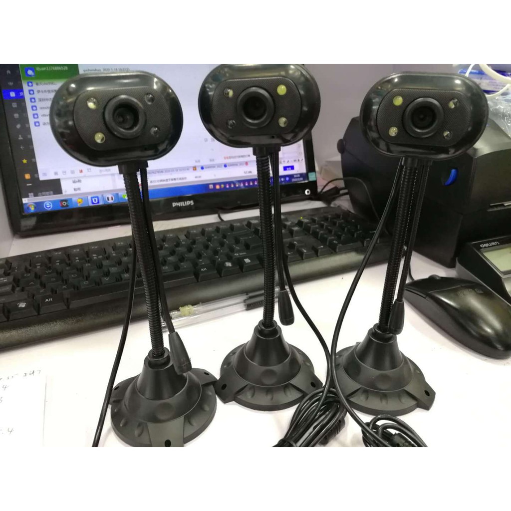 ☘️(Bảo hành 06 tháng) Webcam Chân Cao có mic dùng cho máy tính có tích hợp mic và đèn Led trợ sáng-Webcam máy tính để ba