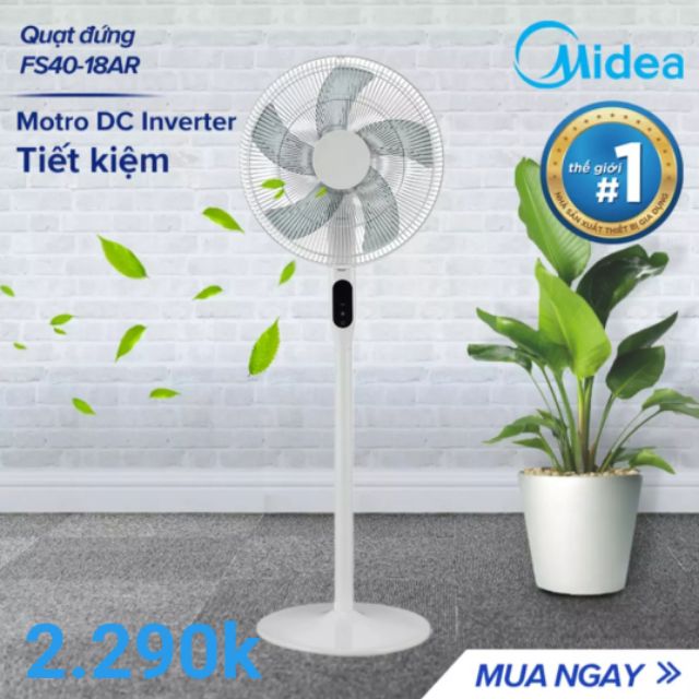 (Dòng Cao Cấp, có Remote) Quạt Đứng Inverter Midea FS40 - 18AR