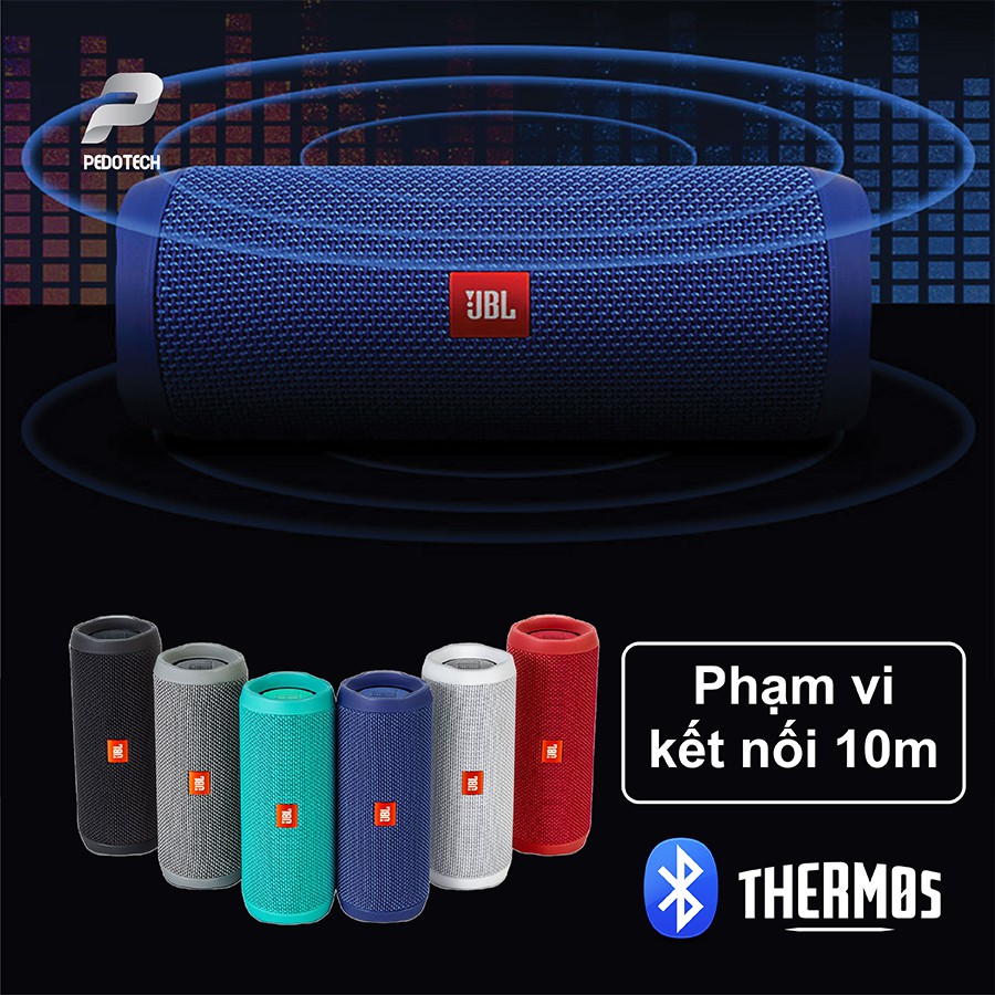 Loa Bluetooth JBL Flip 4 hỗ trợ cắm thẻ nhớ và usb nghe nhạc lên tới 12h, chống thấm nước IPX7, BẢO HÀNH 6 THÁNG