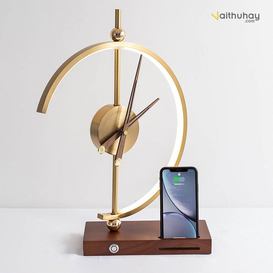 Đèn Trang Trí Đồng Hồ Vaithuhay Clock Lamp Tích Hợp Sạc Không Dây