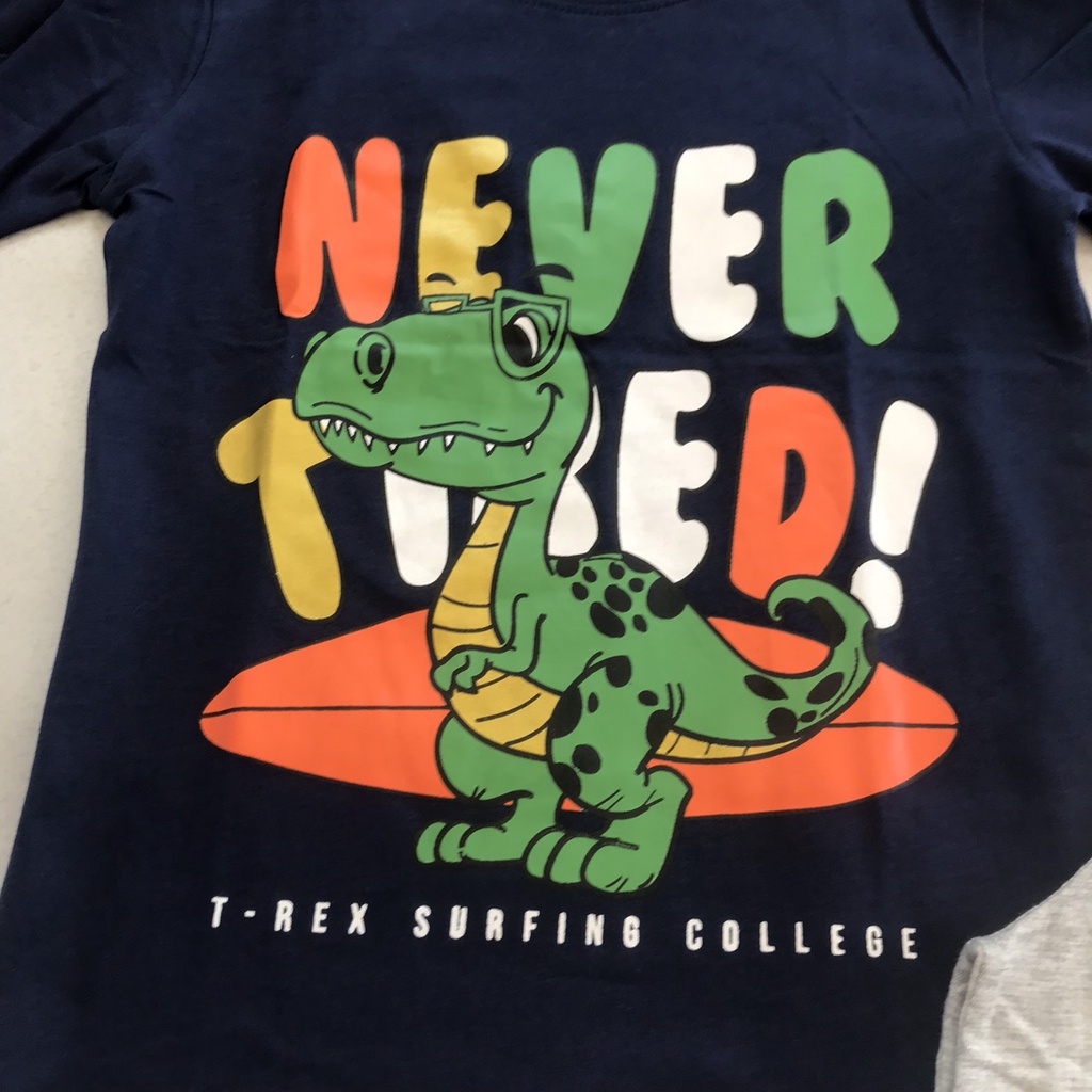 Bộ đồ bé trai GAP VNXK vải xuất in hình 2-8T nhiều màu khủng long hoạt hình xe đua