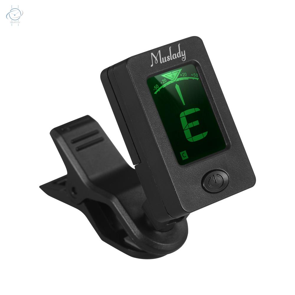 ♫Muslady Multifunctional Clip-On Tuner LCD Display for Chromatic/Guitar/Bass/Violin/Ukulele