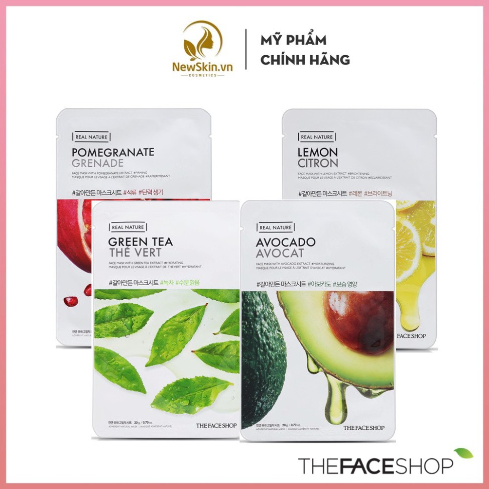 [G01] Mặt Nạ Giấy The Face Shop Cấp Ẩm , Mịn Da, Sáng Da Thiên Nhiên Real Nature The Face Shop S002