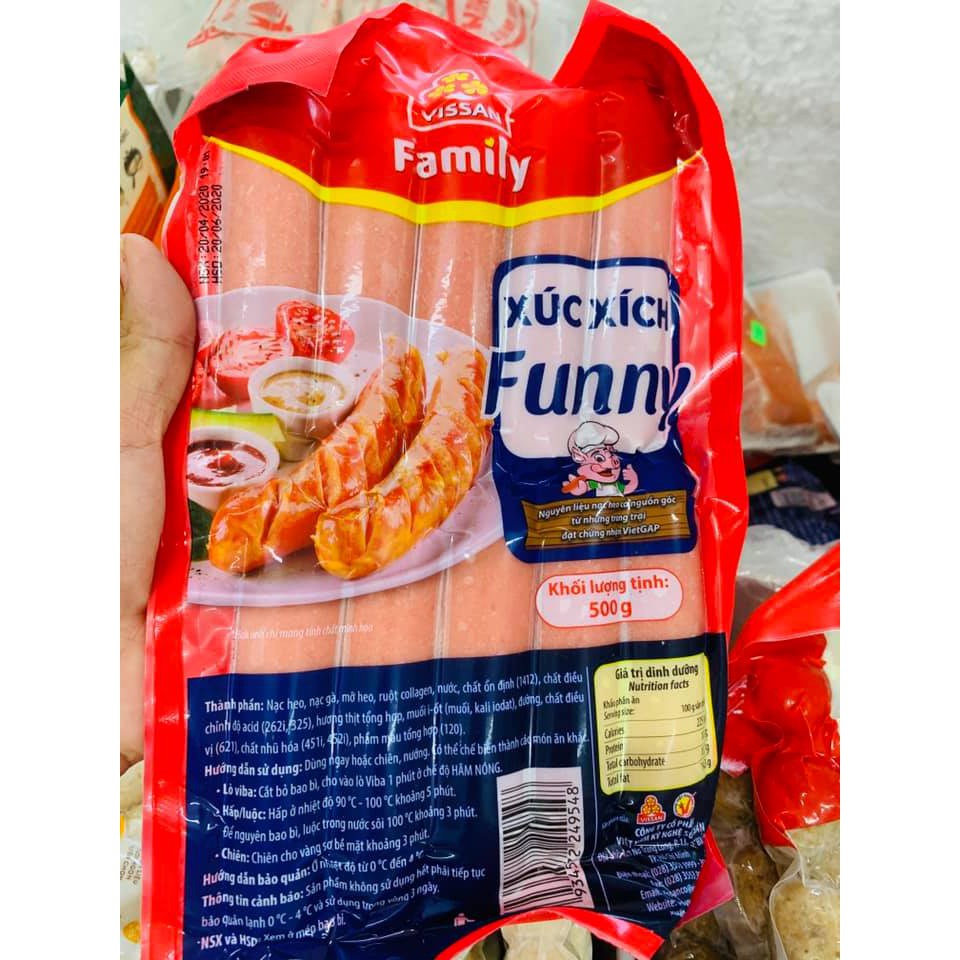 (Chỉ giao hỏa tốc HCM) Xúc Xích Visan Funny gói 10 chiếc- 500g