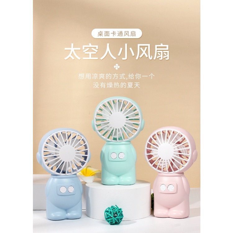 Quạt Mini Cầm Tay Để Bàn Có Đèn Ban Đêm Phong Cách Mới