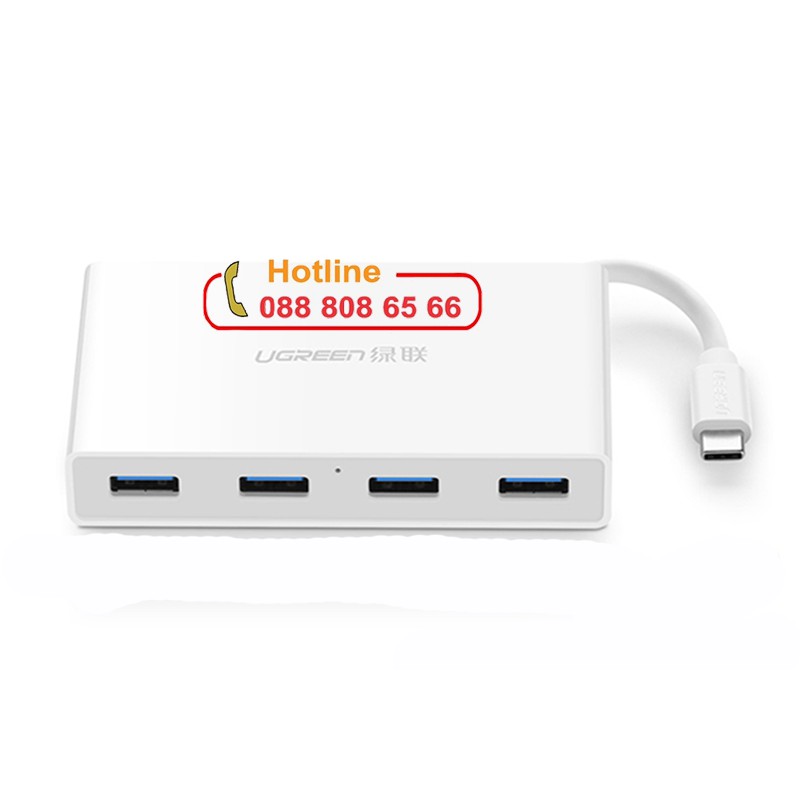 Cáp USB Type-C ra Hub USB 3.0 Ugreen 30278 (Sạc được Macbook)