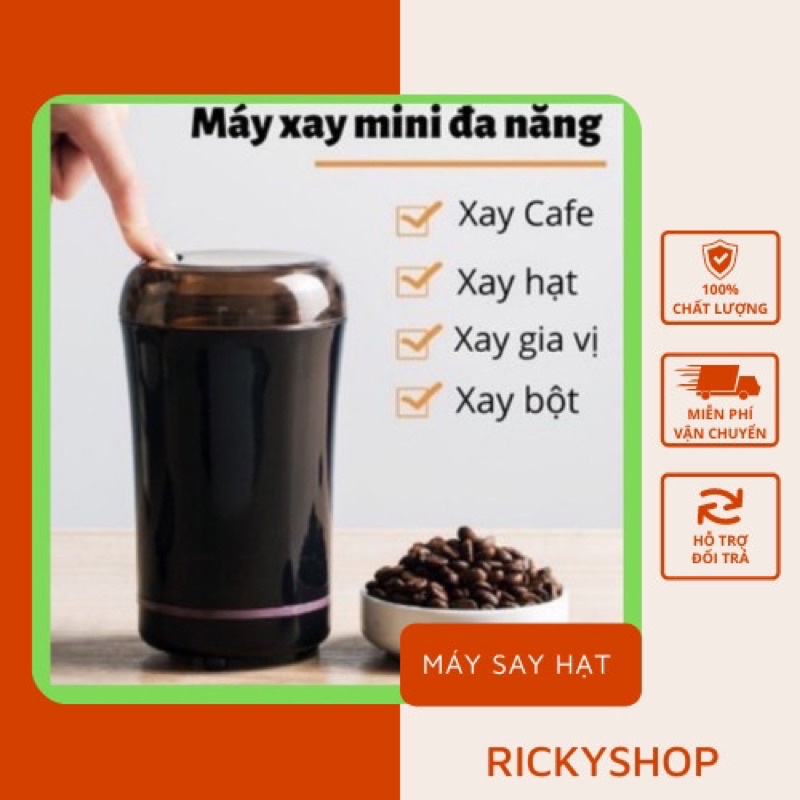 Máy xay hạt ngũ cốc cafe, xay tiêu mini bằng điện, xay bột gạo bột khô đa năng gia đình