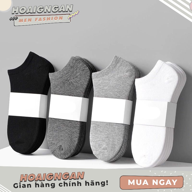 Tất nam cổ ngắn ,vớ nam 4 màu trơn cơ bản chất liệu cotton khử mùi kháng khuẩn