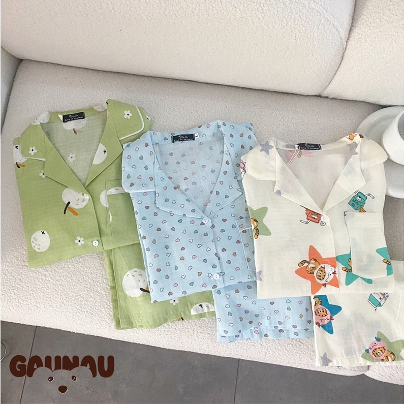 Đồ bộ pijama chất xô tre cao cấp [Gau Nau]