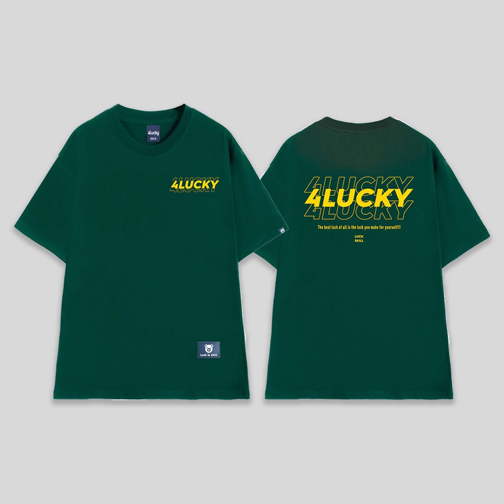 Áo thun trơn unisex 4lucky 6010 - tay lỡ form rộng oversize streetwear giá rẻ