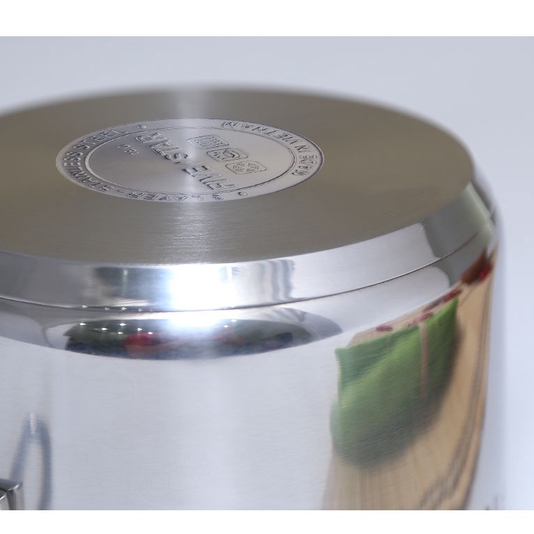 Quánh inox 3 đáy nắp kính Fivestar