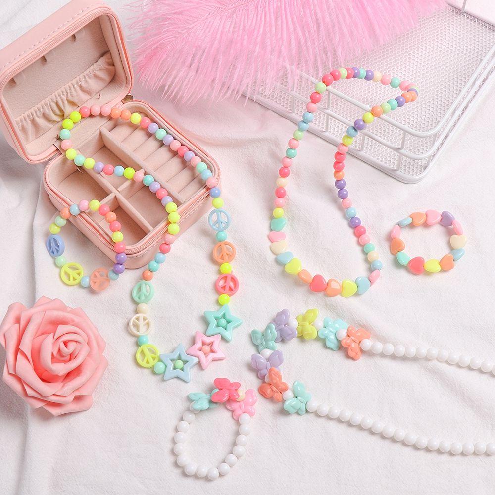 LUOL 1 Bộ Hạt Nhựa Hình Bướm / Hoa / Ngôi Sao Xinh Xắn Làm Quà Tặng Sinh Nhật Cho Bé