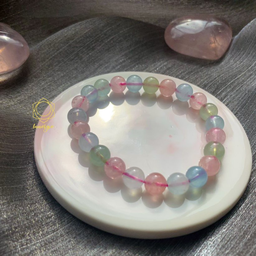 Vòng tay đá Morganite thiên nhiên - Innergie Gem