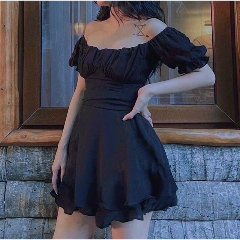 Đầm váy freesize trễ vai cổ nhúng dự tiệc 3 màu | BigBuy360 - bigbuy360.vn