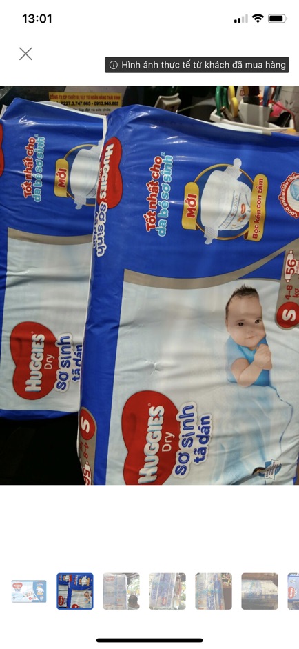 Tã dán sơ sinh huggies dry newborn S56