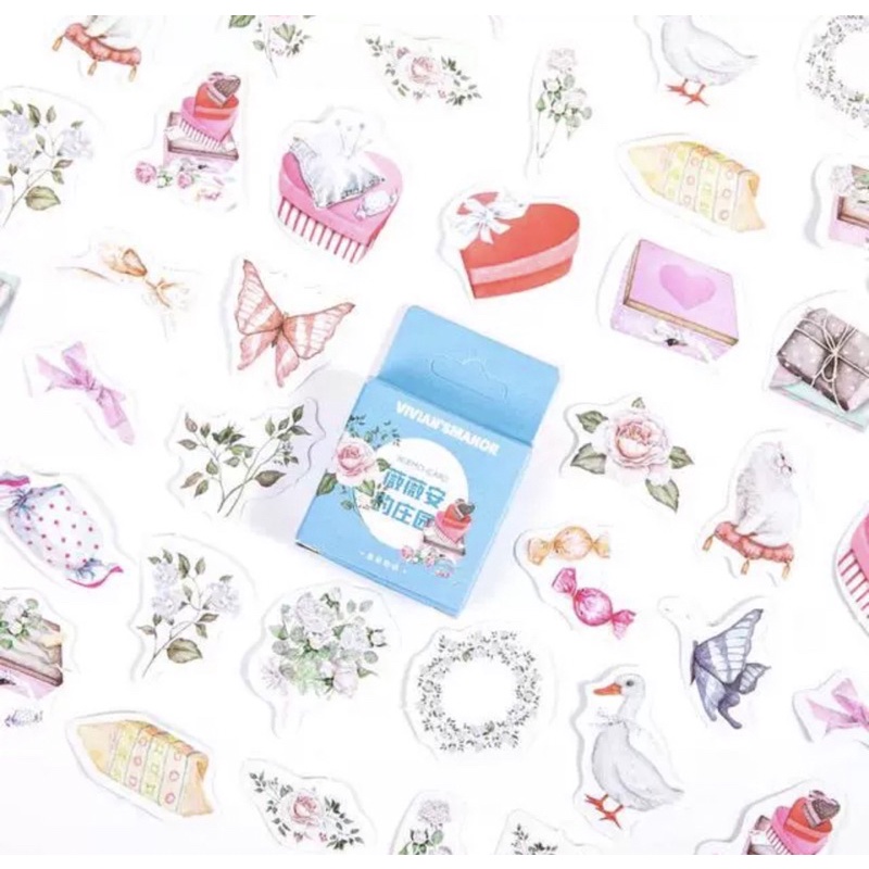 Combo sỉ 10 hộp sticker hình hoa 4 mẫu