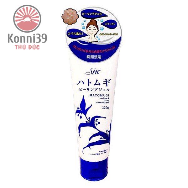 GEL TẨY DA CHẾT HATOMUGI NỘI ĐỊA NHẬT (TUÝP 120G) giúp loại bỏ lớp da chết giúp da sáng mịn.