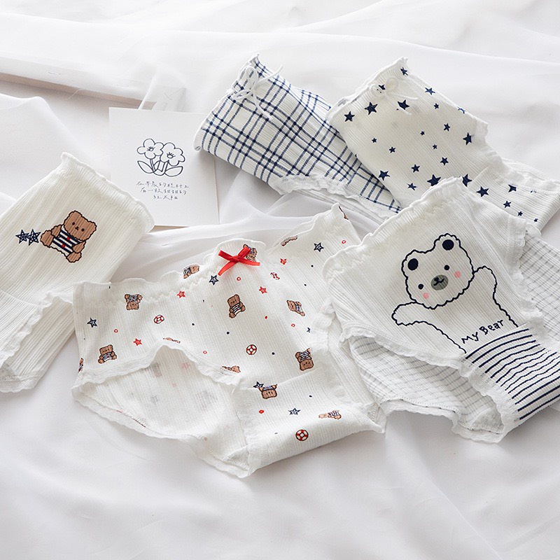 [Che Tên] Set 5 Quần Lót Cotton Hot 2021 Cute Hoạ Tiết Dễ Thương Combo 5 Quần Chip Cạp Thấp TOPBRA | BigBuy360 - bigbuy360.vn