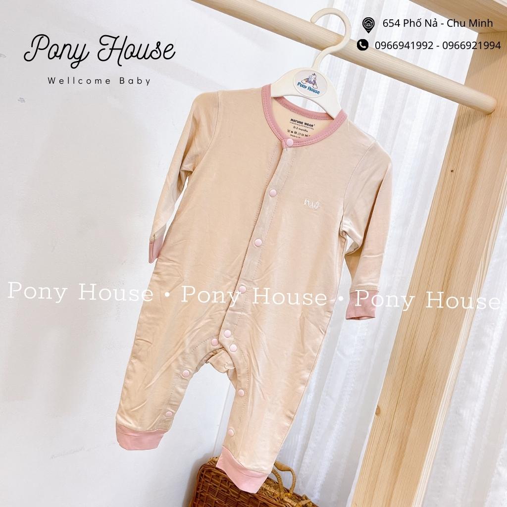 Body Sơ Sinh Dài Tay Nature Wear Chất Cotton Bambo Siêu Mềm Mịn Cho Bé Trai, Bé Gái Sơ Sinh 0-3M
