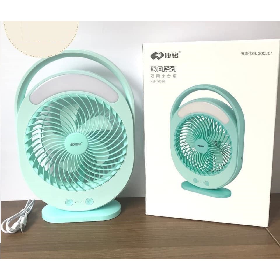 Quạt sạc tích điện có đèn F0336 SIÊU TIỆN DỤNG