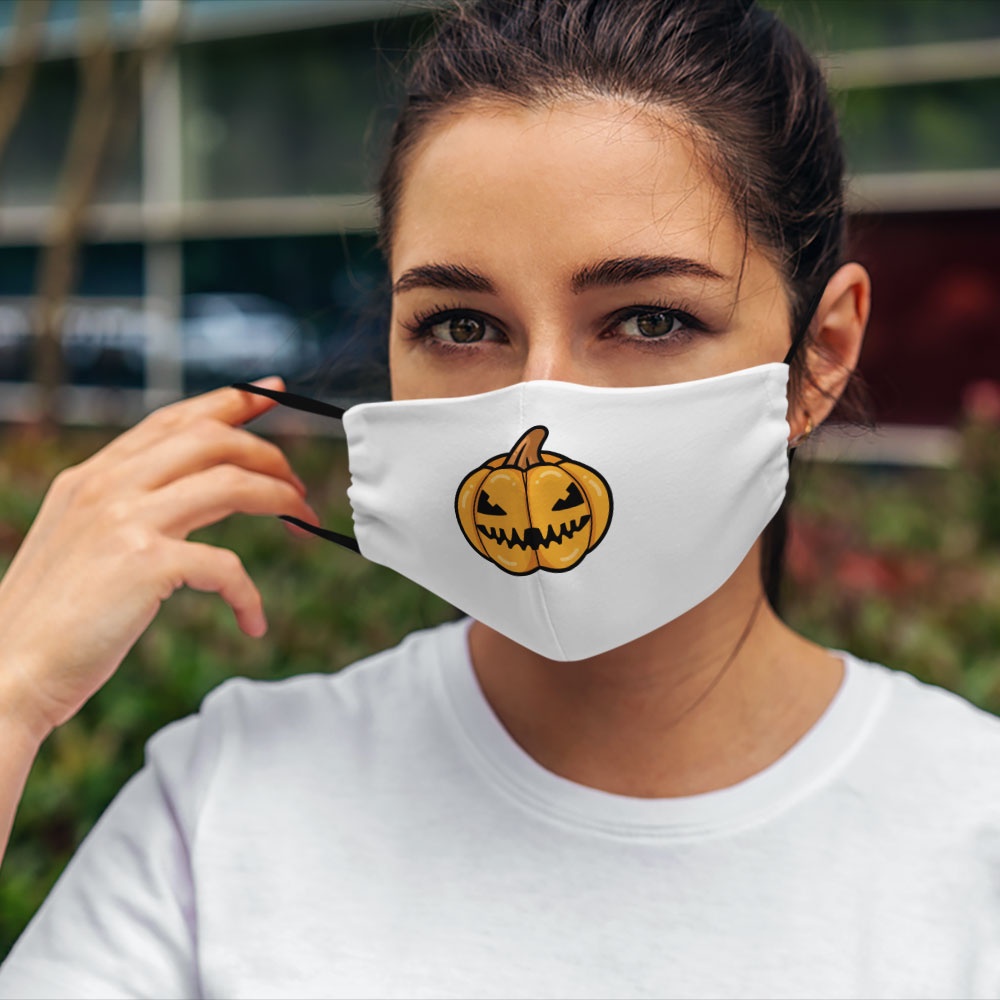 Khẩu trang nam nữ đẹp Pumpkin_3165 CARTWELL chất liệu vải mềm 2 lớp phòng dịch bệnh lọc không khí kháng khuẩn