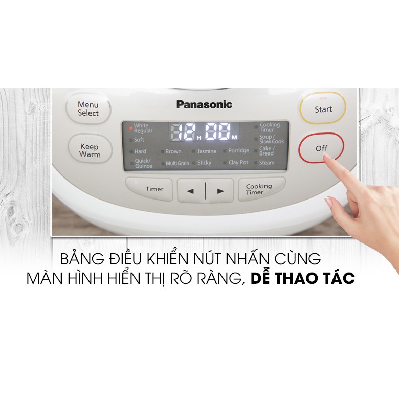 Nồi cơm điện tử Panasonic 1.8 lít SR-CP188NRA -Trưng bày mới 98-99%,Lòng nồi Hợp kim nhôm phủ chống dính