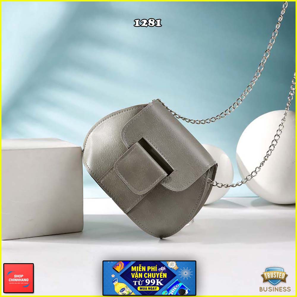 Túi đeo chéo thời trang✨FREESHIP✨túi nữ oval dây xích khóa móc bấm độc lạ SH1281