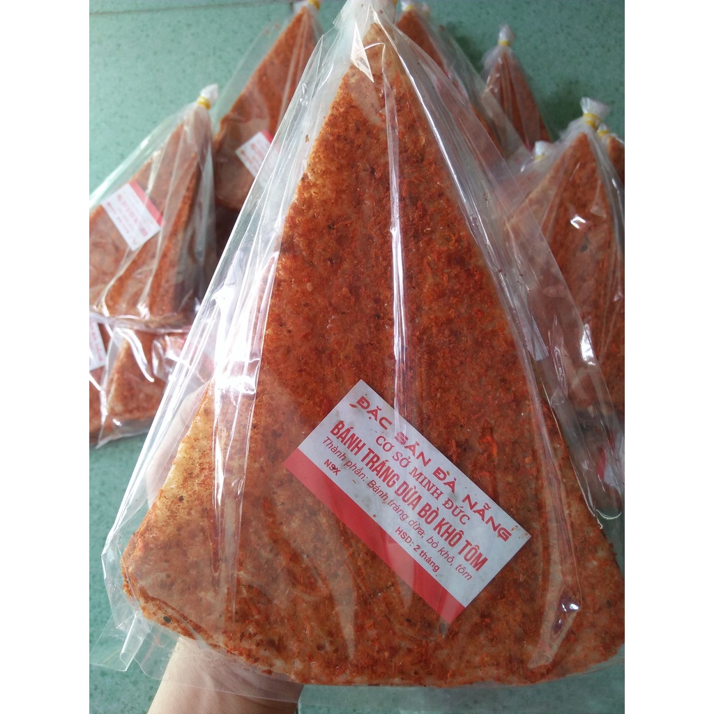 COMBO 4 GÓI BÁNH TRÁNG DỪA NƯỚNG BÒ KHÔ TÔM - siêu ngon y hình shop chụp