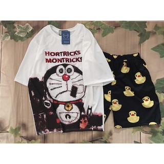 Đồ Bộ Hoạt Hình Unisex Doraemon - Miki VN, Chất Liệu Thun Cotton Co Dãn 4 Chiều Thoáng Mát, Dày Dặn, Freesize