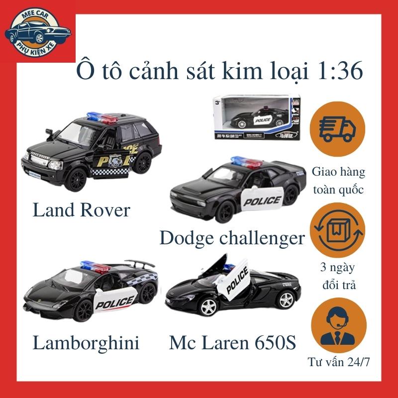 Ô TÔ Cảnh Sát Đồ Chơi đúc Kim Loại tỷ lệ 1:36, Mô hình ô tô cảnh sát sắt mở 2 cửa, có trớ kéo xe chạy_Mee Car