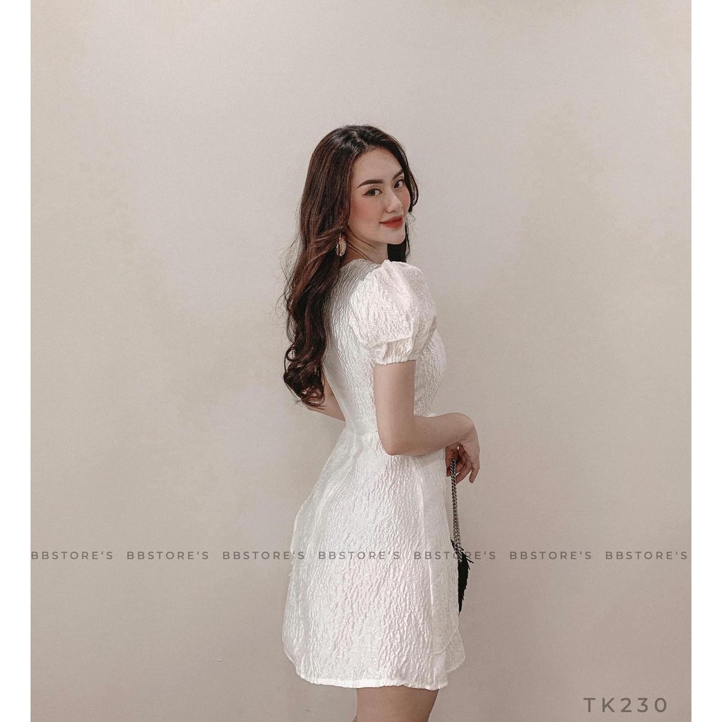 [Mã FATHANG5 giảm 10K đơn 50K] [BBSTORE'S] Đầm Gấm Hoa Tay Phồng - TK230 | BigBuy360 - bigbuy360.vn