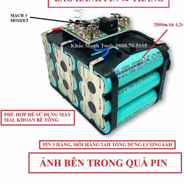 Pin MAKITA 15 Cell 21v Đóng Sẵn Bảo Hành Lỗi Đổi Mới Trong 6 Tháng