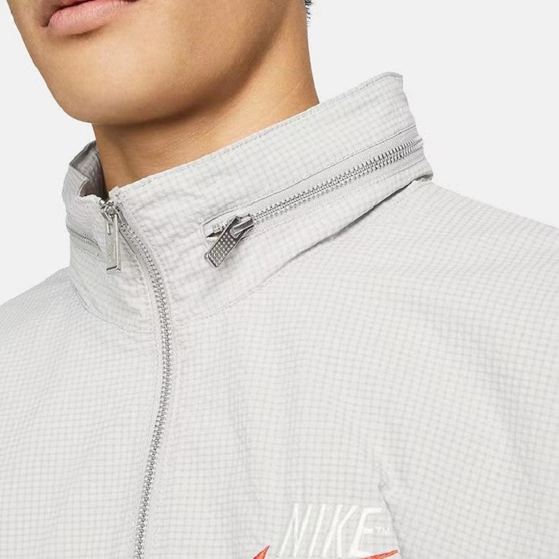 Áo Khoác Bomber Màu Trơn Thêu Logo NK Phối Khóa Kéo Thời Trang Cho Nam Và Nữ