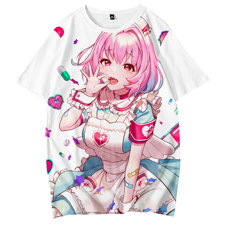 Áo Thun Ngắn Tay In Hình Yumemi Riamu 3D Thời Trang Mùa Hè Nhật Bản