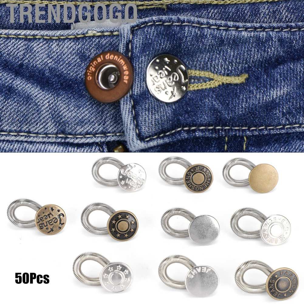 Trendgogo 50X Button Pins Pant Nail-Free Waistline Change Detachable Adjustment Tool