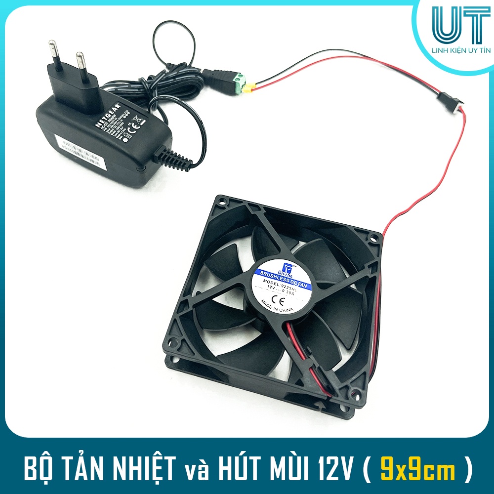 Combo bộ quạt tản nhiệt và hút mùi 1 quạt 12V 3000RPM - Tản nhiệt cho máy tính, hút mùi hút khói