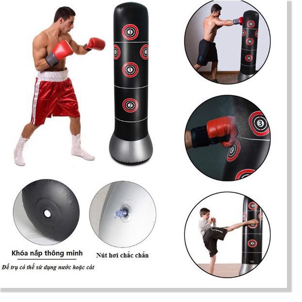 Bao boxing 🦋FreeShip🦋 Trụ đấm bốc phản xạ tự cân bằng pure boxing 1.0 bơm hơi - ADK