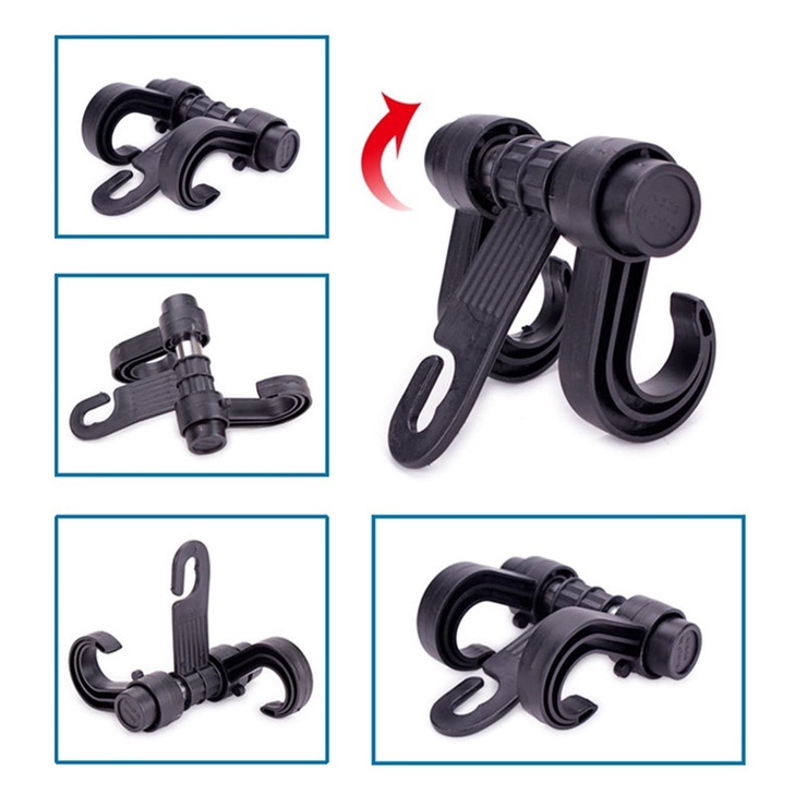 Giá Đỡ Treo Vật Dụng Có Móc Đôi Thông Dụng Cho Ghế Ngồi Xe Hơi