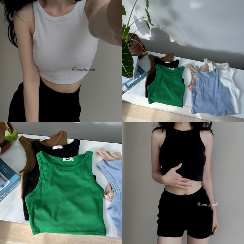 Áo Ba Lỗ Croptop Dáng Ôm Len Tăm Đủ Màu