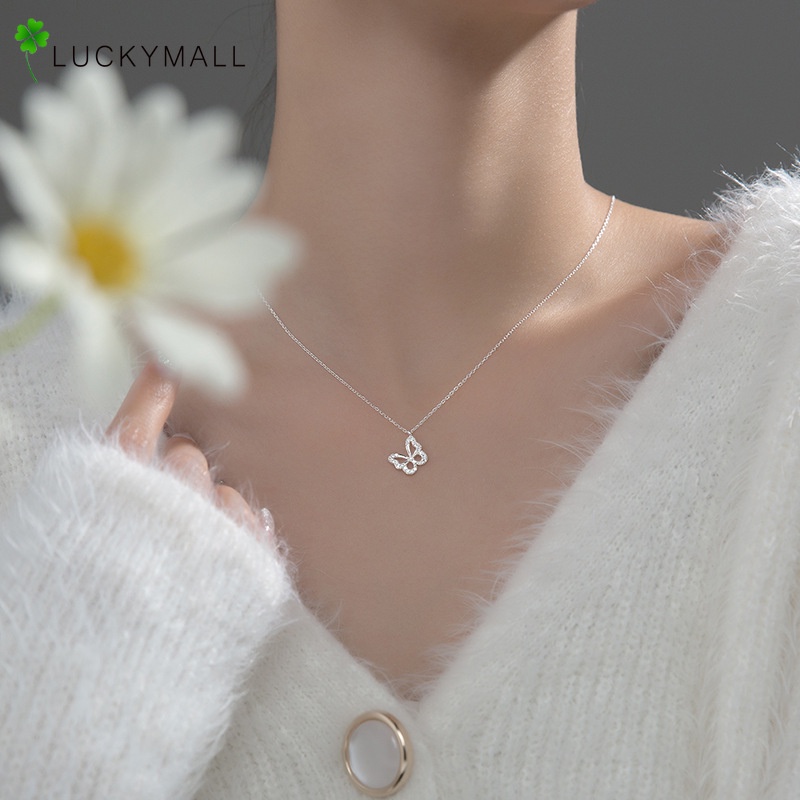 Dây chuyền mặt hình bướm đính kim cương thời trang cho nữ