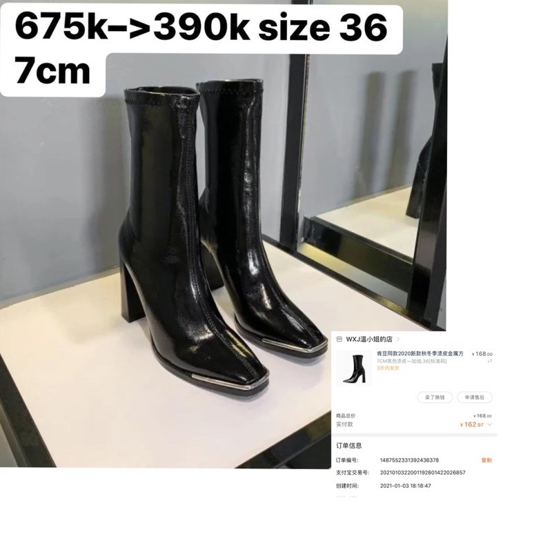 Boot cao cổ đen bóng sịn sz 36 | BigBuy360 - bigbuy360.vn