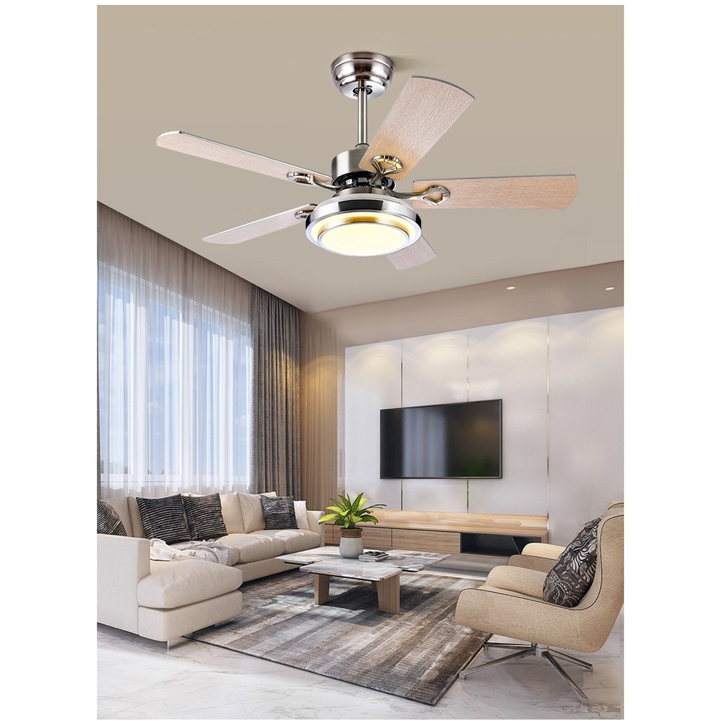 Đèn quạt trần LUXURY DECORATIVE FAN LAMP Cánh Gỗ, đèn LED - Đèn quạt trần trang trí chung cư, căn hộ cao cấp