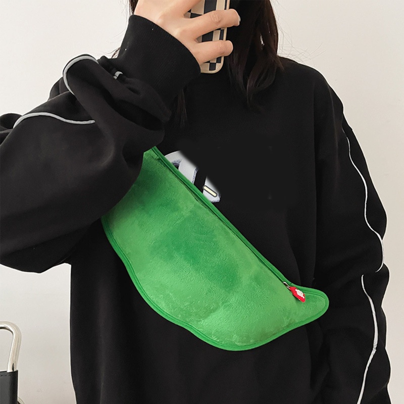 Túi Đeo Chéo Vai Có Khóa Kéo In Hình Hoạt Hình Dễ Thương Dành Cho Nữ