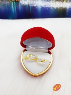 Nhẫn đôi bạc xi vàng