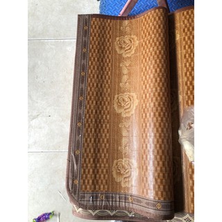 Chiếu trúc vân gỗ lụa nằm 2 mặt , gập đôi 1,8*2m