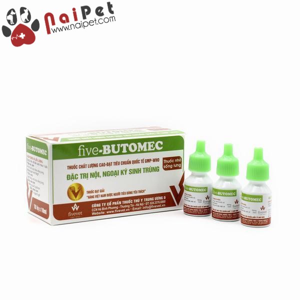 Nhỏ Gáy Diệt Ve Rận Bọ Chét Nội Ngoại Ký Sinh Trùng Butomec Fivevet 10ml