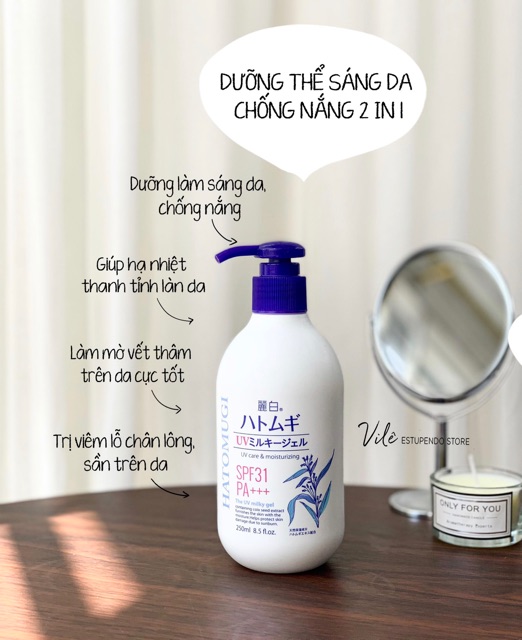 Sữa dưỡng thể chống nắng Hatomugi SPF31 PA+++