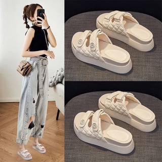 Giày Sandal Đế Dày 5cm Cột Dây Chống Mài Mòn Thoáng Khí Phong Cách Hàn Quốc Thời Trang Mùa Hè 2022 Cho Nữ