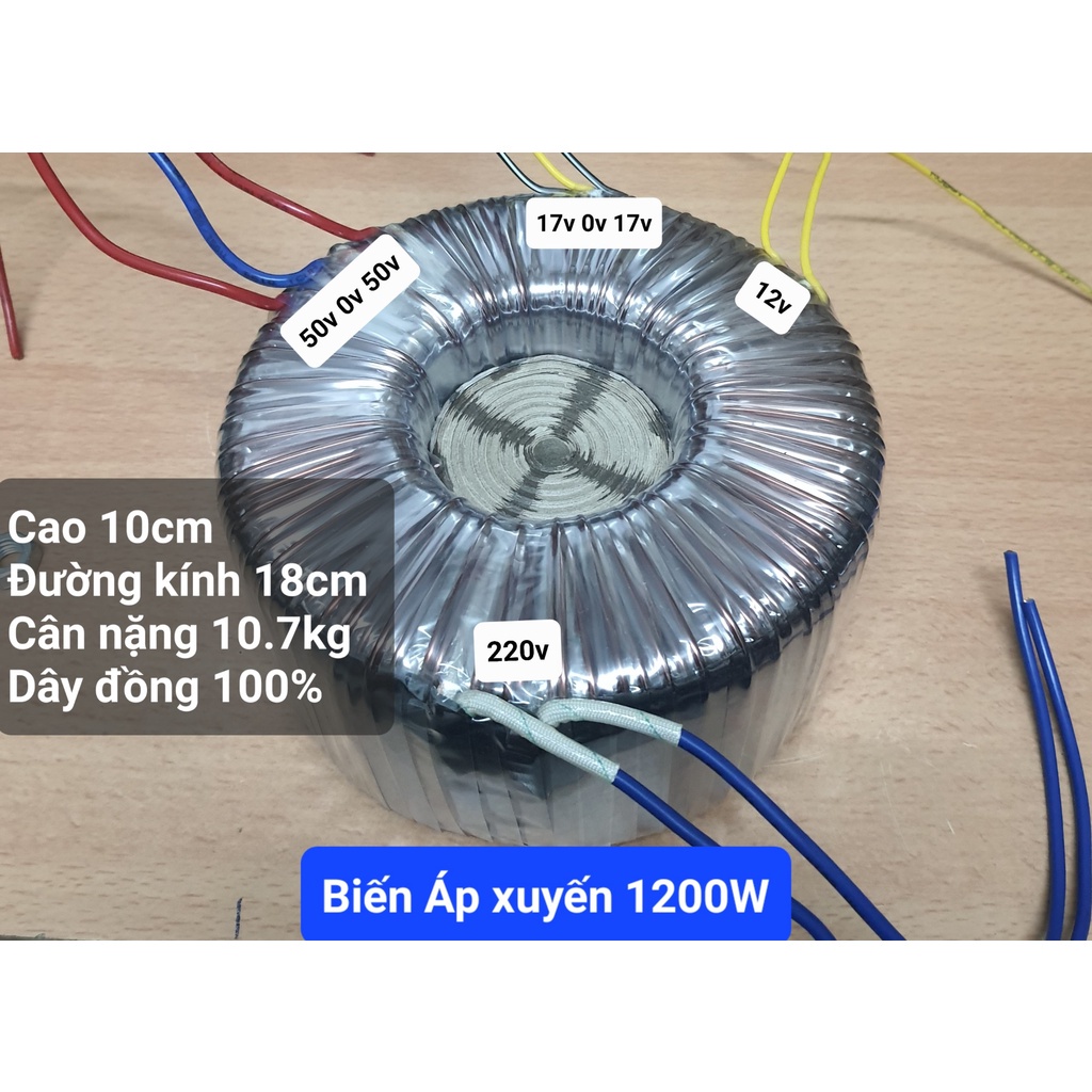 Biến áp xuyến 2,8U 1200W ,Biến Áp Minh Quang,Dây Đồng 100%, Công suất 1200W